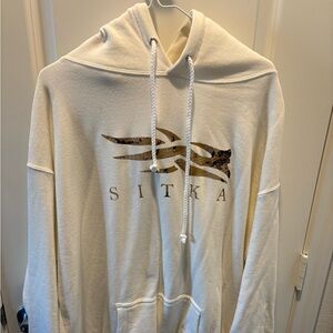 Sitka White Camo Logo Hoodie